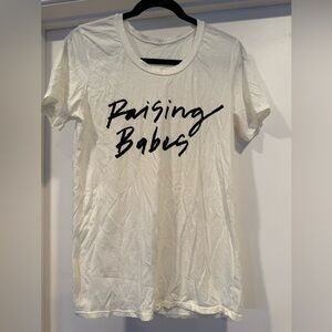 Women’s ‘Raising Babes’ White Graphic Tee